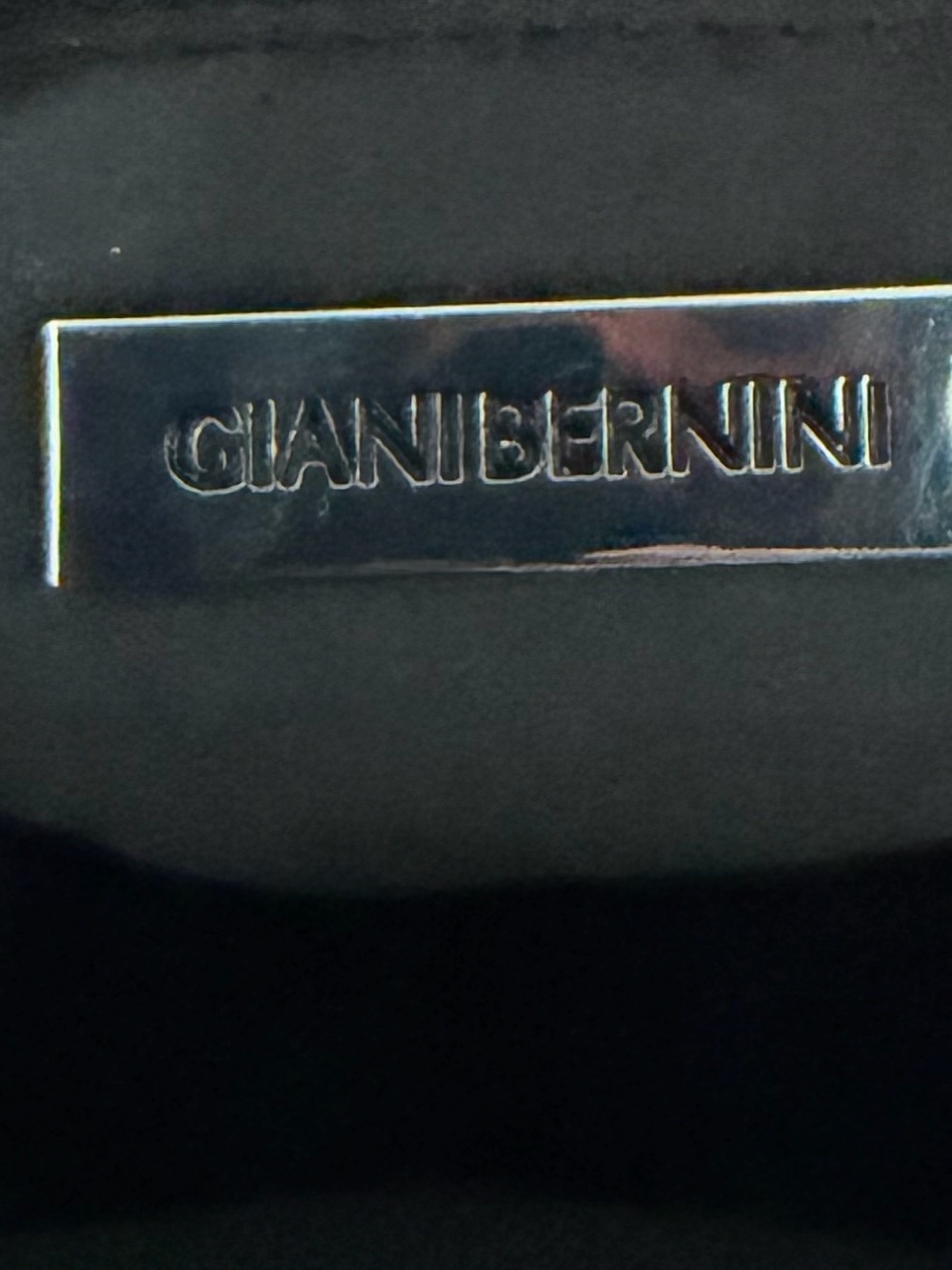Giani Bernini - Black Pebbled Shoulder Bag with Silver Logo - Picture 15 of 16